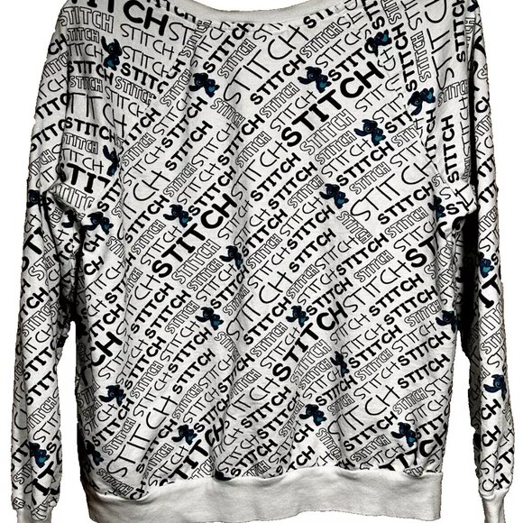 Disney Stitch Women's Cotton Long Sleeve Pullover Sweatshirt Crew Neck Size S - Picture 2 of 5